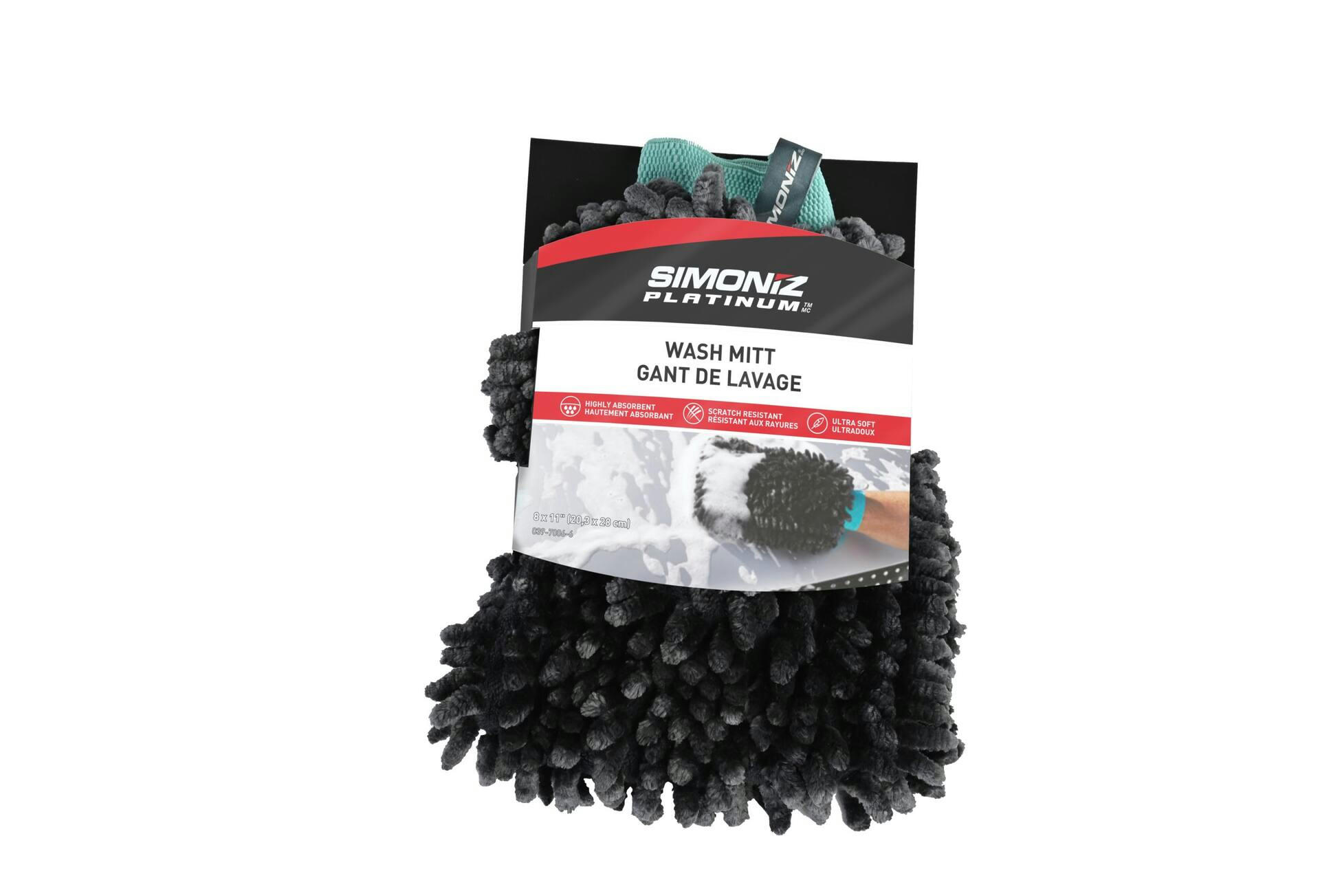 SIMONIZ Platinum Microfibre Chenille Wash Mitt, Black