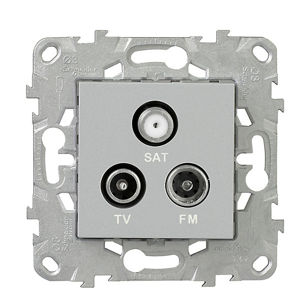 Mécanisme prise TV-FM-SAT Schneider Electric Unica Déco aluminium