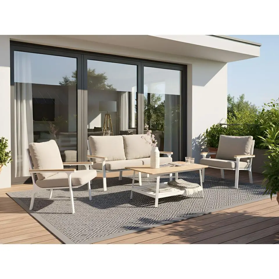 ORERO - Loungeset 4-zits - Taupe - Aluminium