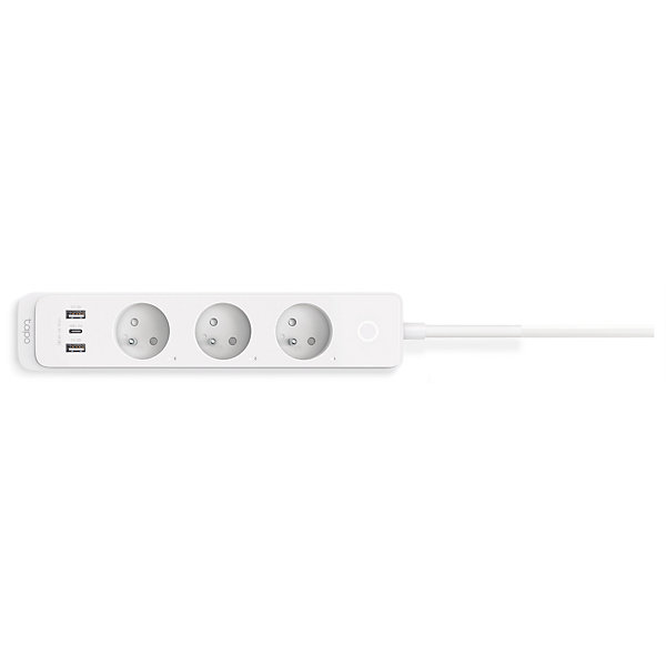 Multiprise avec interrupteur 3 prises   2 USB-A/C connectée TP Link blanc 1.5m