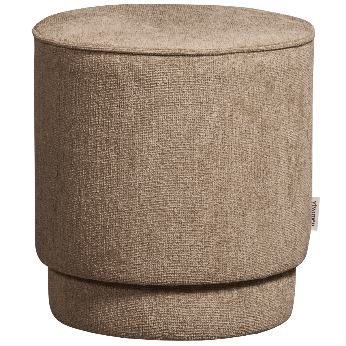 vtwonen poef Pearl - Chenille - Mud Melange - 45xØ40