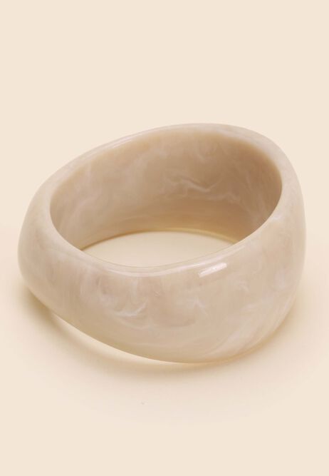 Womens Cream Resin Bangle Bracelet