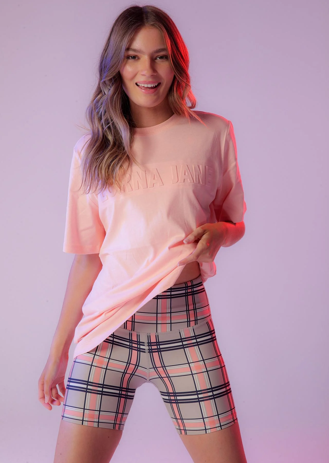 Peachy Active Embossed Oversized Tee