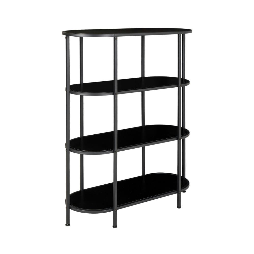 VITA - Étagère ovale en bois et métal 85x111cm noir