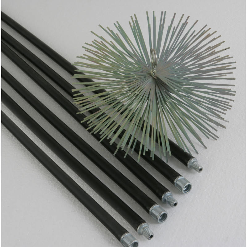 Kit de ramonage avec brosse en métal Ø 250 mm