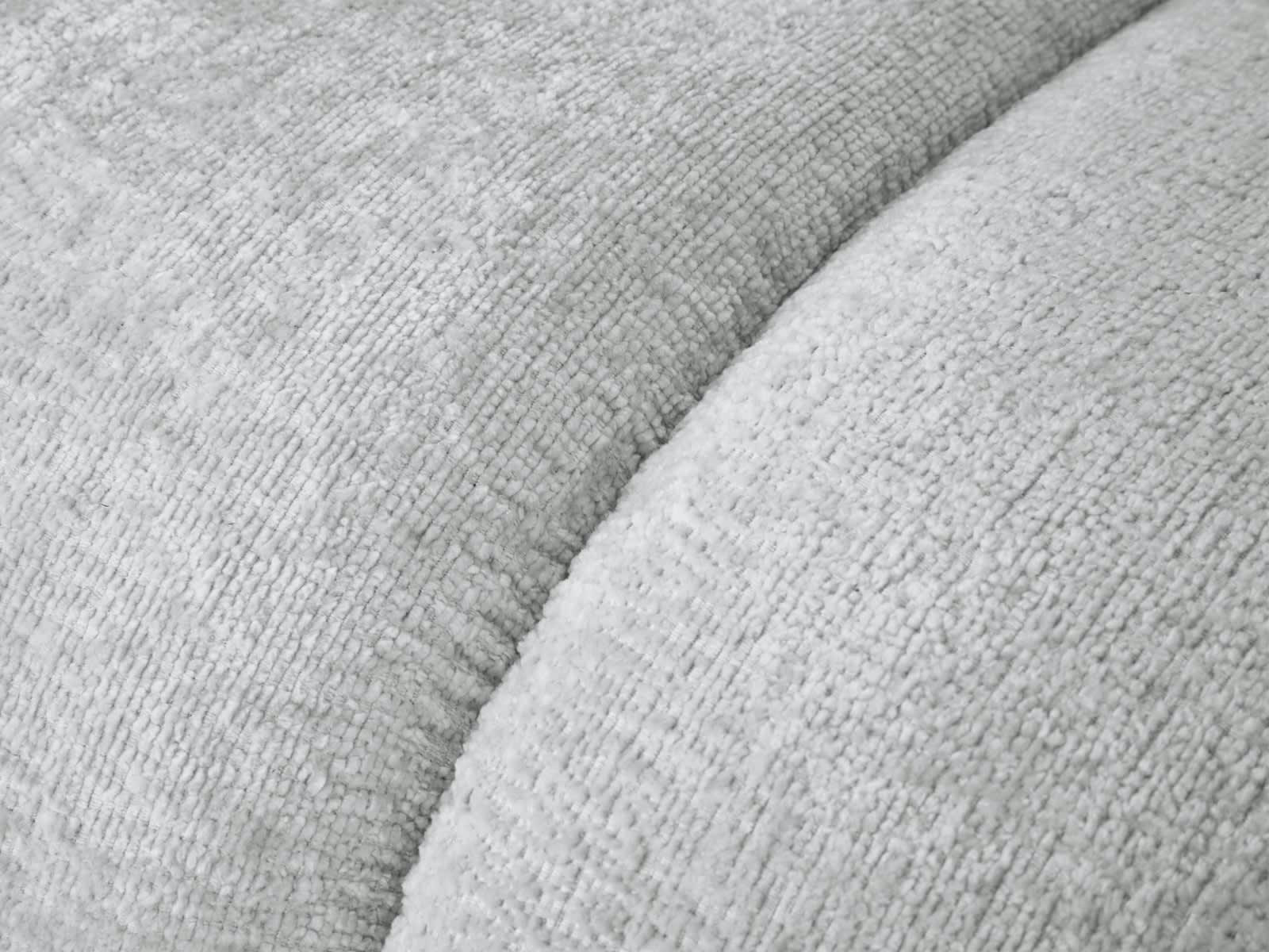 LUPINE - Pouf 1 place en tissu chenille gris clair