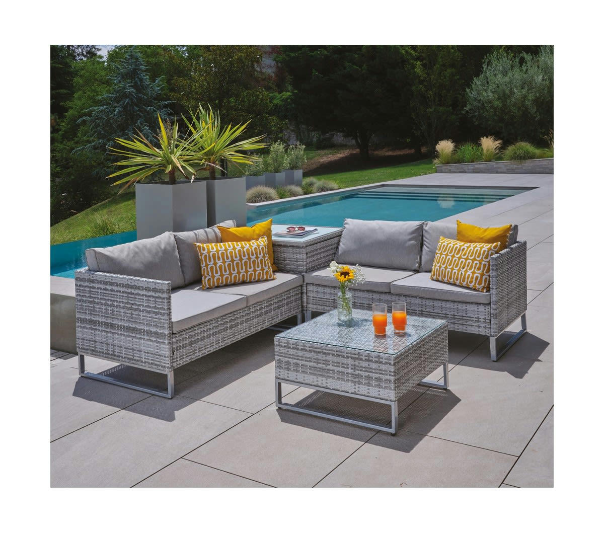 BELEM - Salon de jardin 4 places - en acier