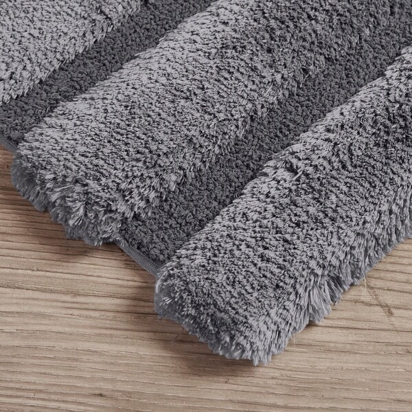 24in L Tufted Pearl Channel Rug,Non-skid Resistance Latex,OEKO-TEX Certified