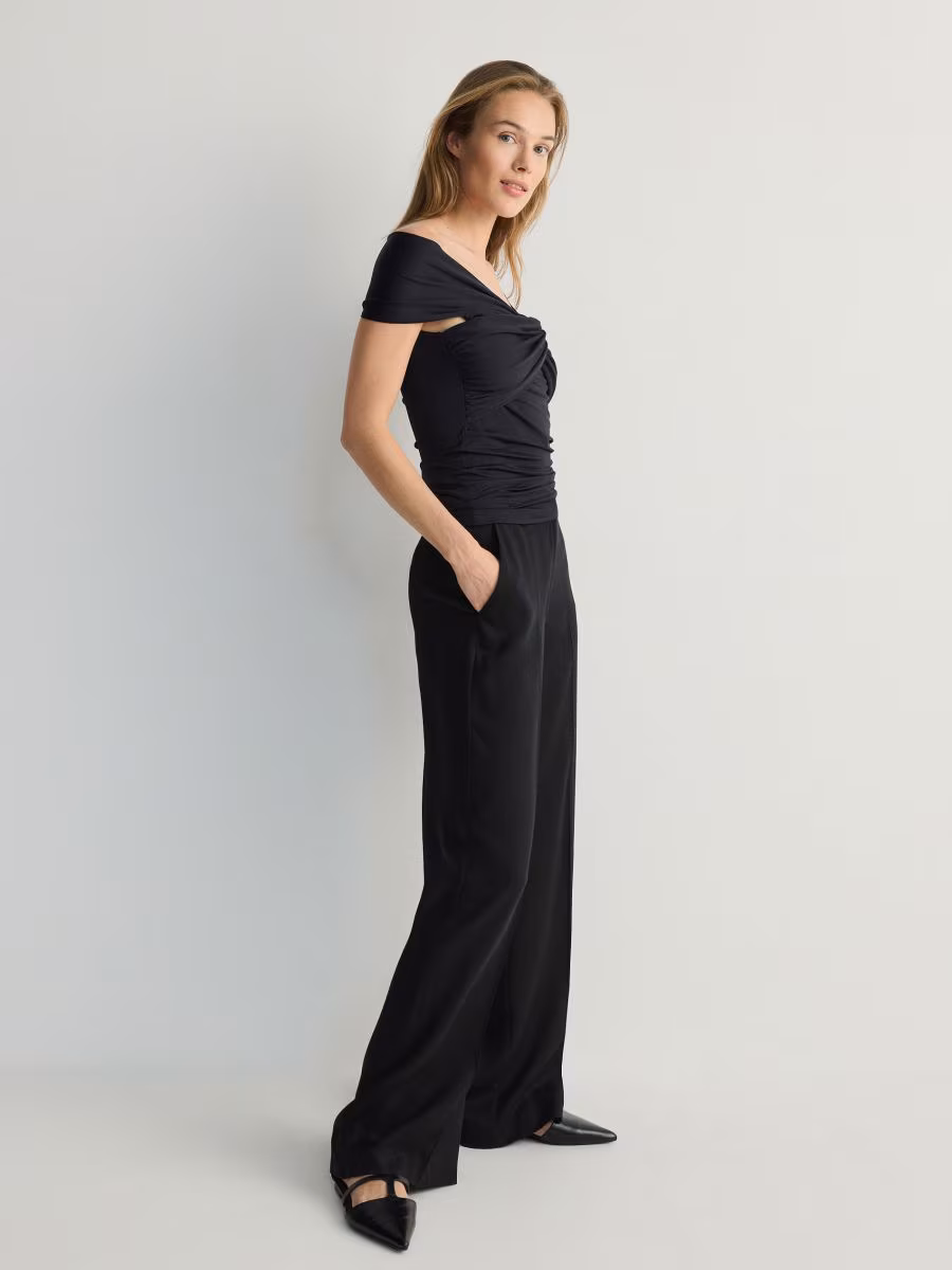 Wide Leg Lyocell Trousers