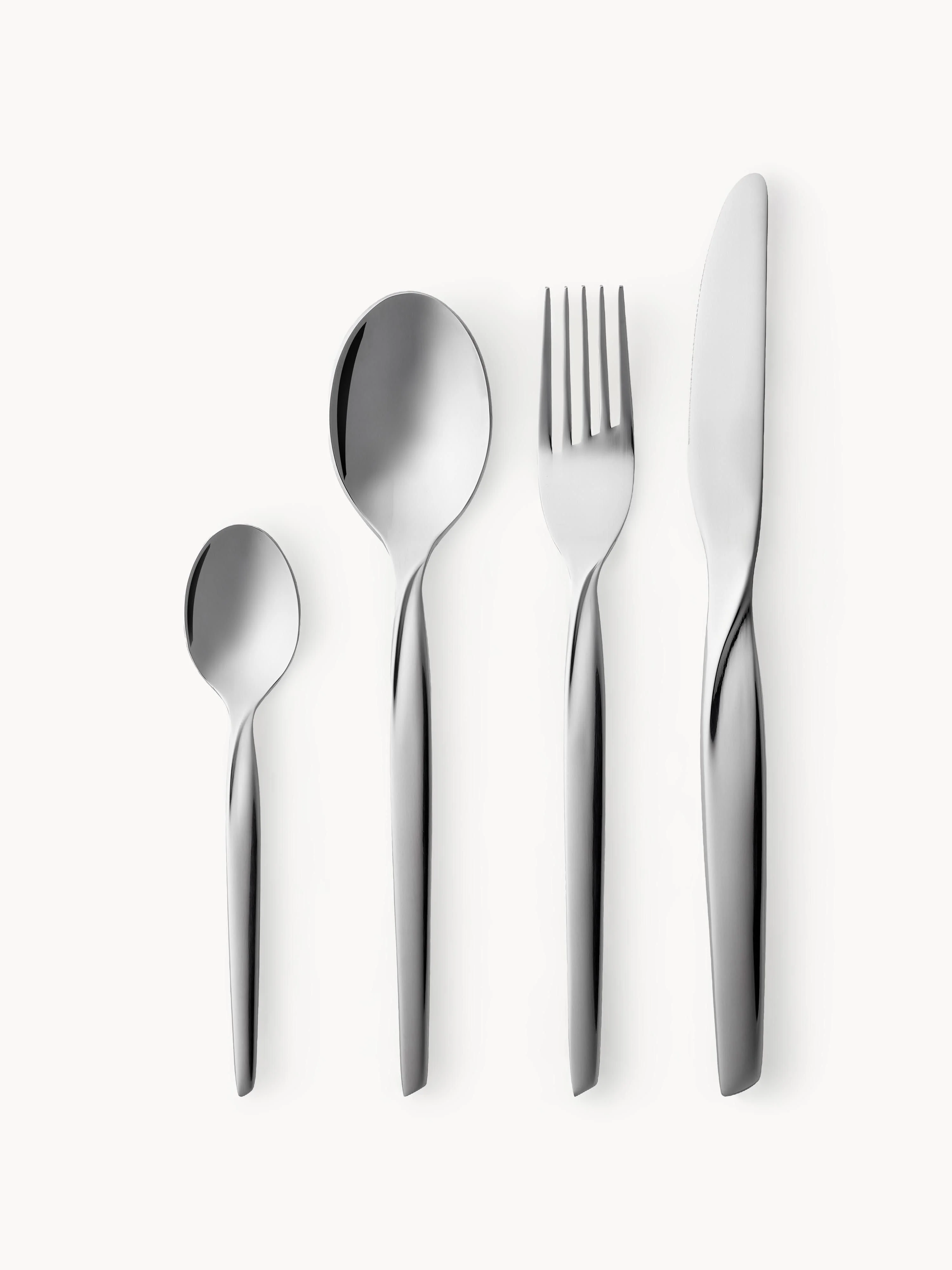 Hochglanzpoliertes Besteck-Set Twist, 4 Personen, 16er-Set