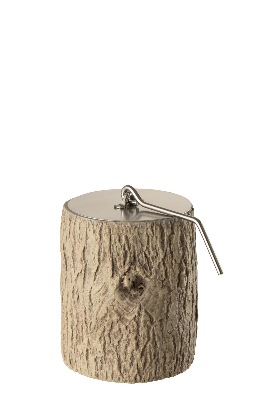 J-Line vuurschaal Trunk Rond - cement - bruin