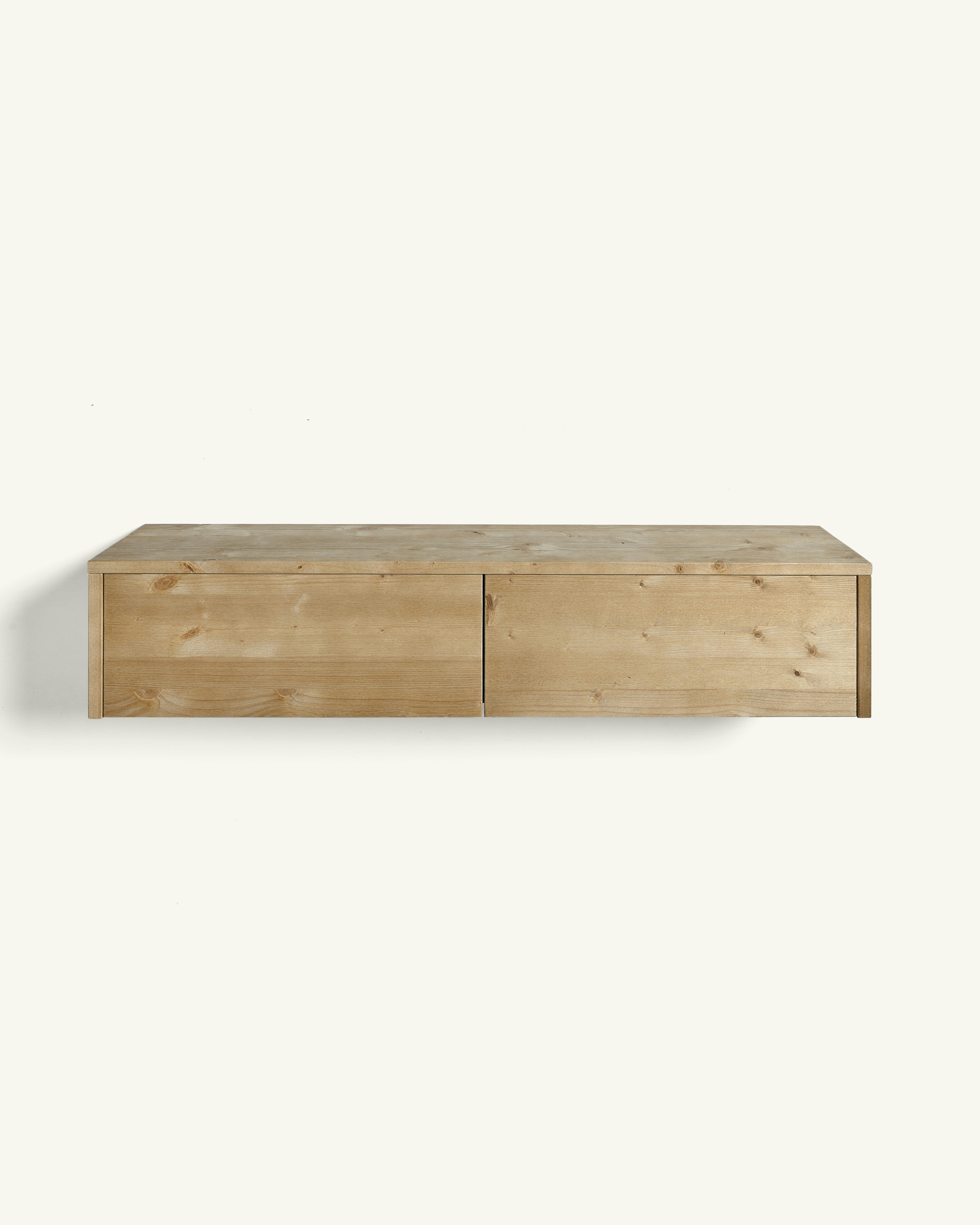 GINA - Console d’entrée flottante en bois en couleur naturel
