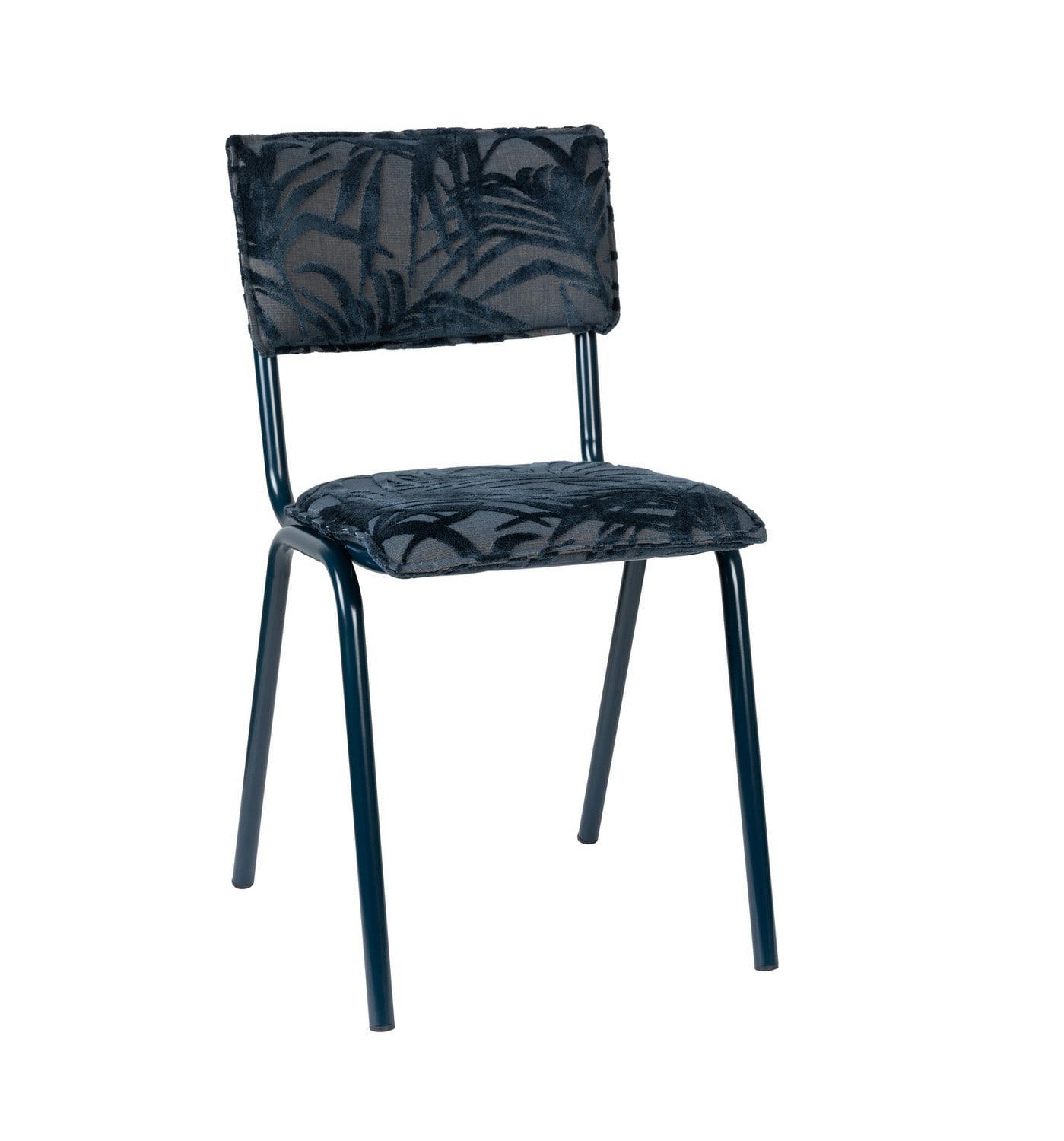 BACK TO MIAMI - Chaise velours brodé bleu