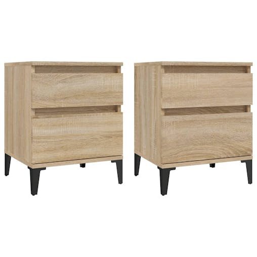 NNEVL Bedside Cabinets 2 pcs Sonoma Oak 40x35x50 cm