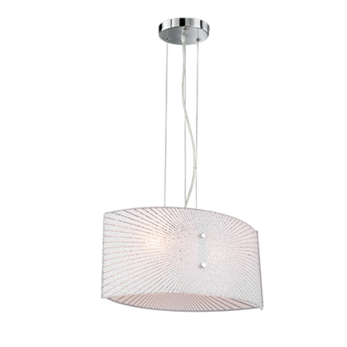 Lampa wisząca srebrno-biała ELISA 2xE27x40W wym: 150x40x40 cm Trio