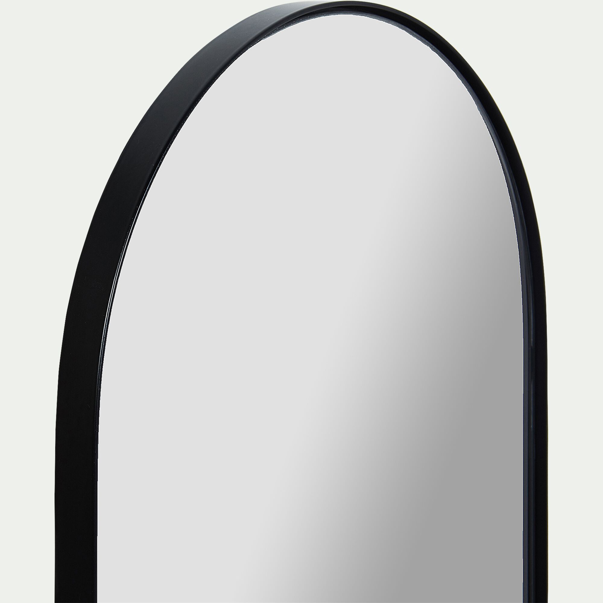 ARSENE - Miroir ovale en métal reflets bleutés - noir 30x120cm