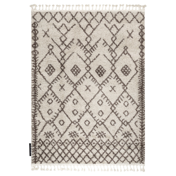 Dywan BERBER TANGER B5940 krem / brąz Frędzle berberyjski 80x150 cm