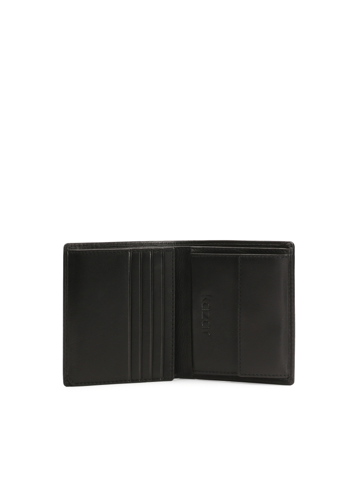 Classic black men's wallet without clasp
