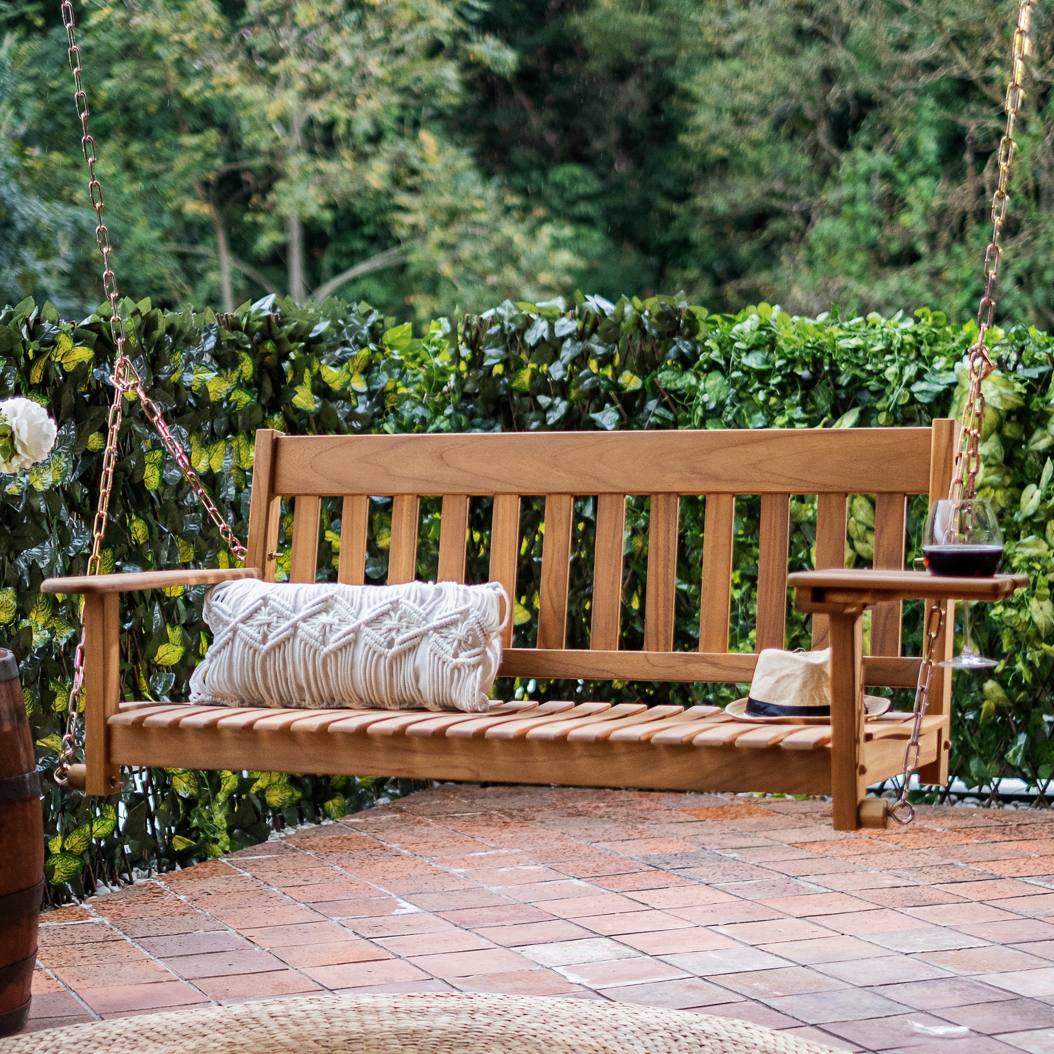 Cambridge Casual Alston Traditional Mahogany Wood Porch Swing
