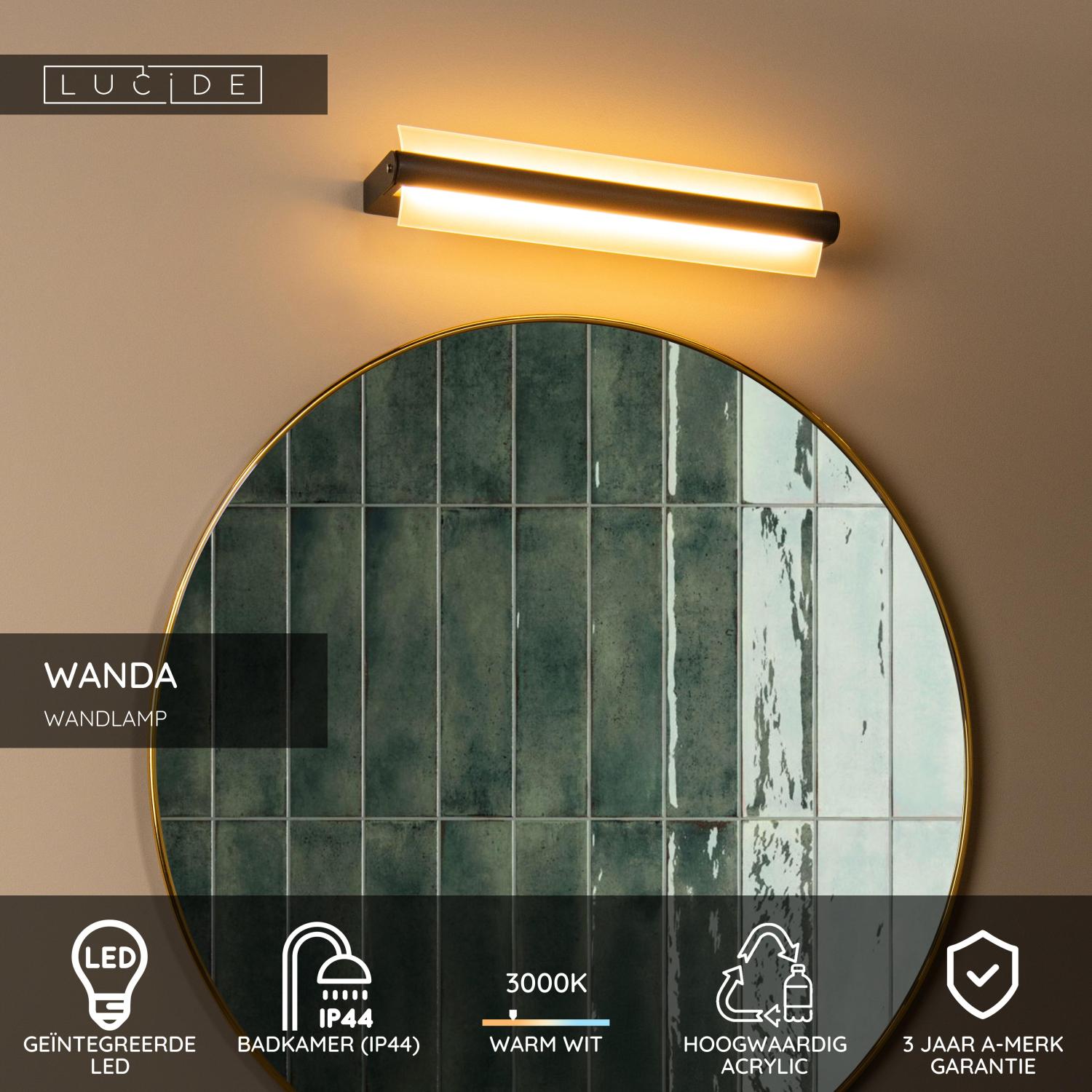 Lucide WANDA Wandlamp - Zwart