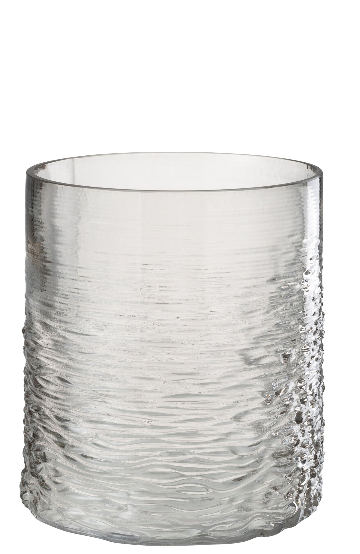 J-Line windlicht Zee - glas - grijs - small