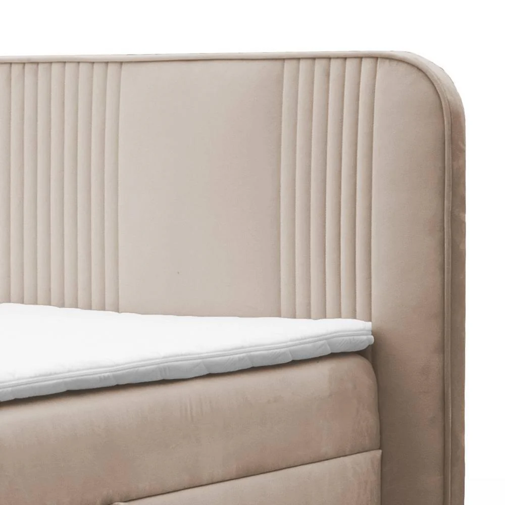 Boxspring Rena velvet 140 x 200 met opbergruimte en topper