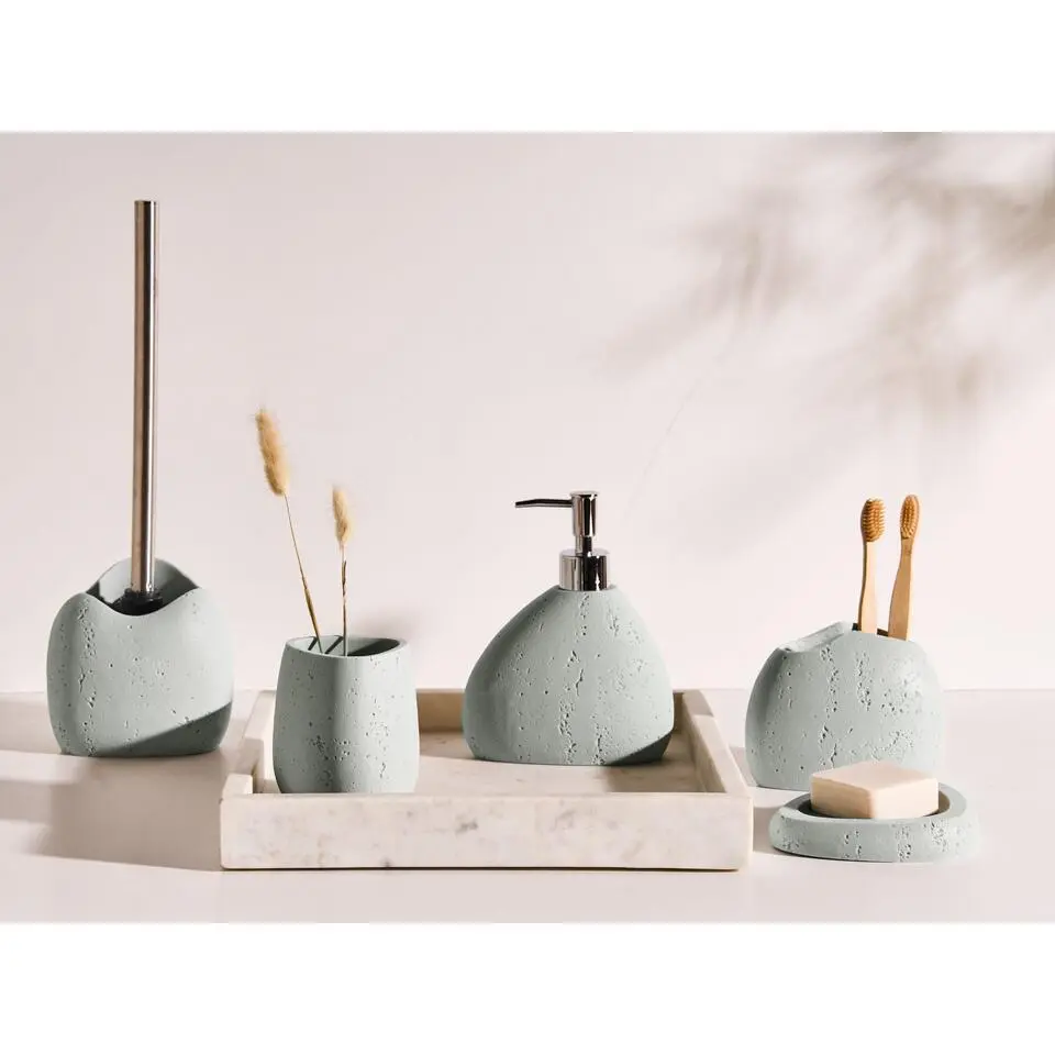 COATA - Badkameraccessoireset - Lichtgrijs - Polyresin