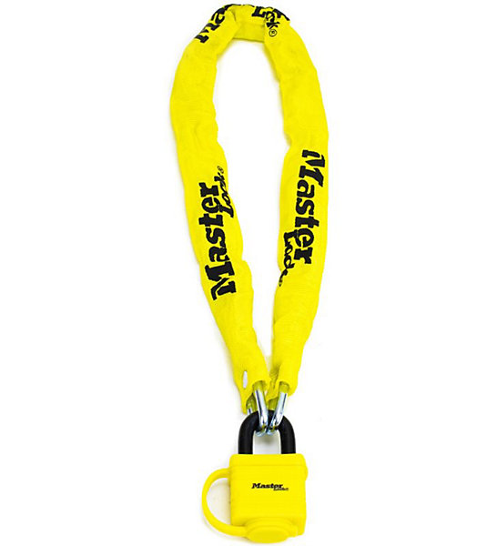 Chaine velo anti vol acier lamine cadenas de securite longueur 90 cm Couleur - Jaune