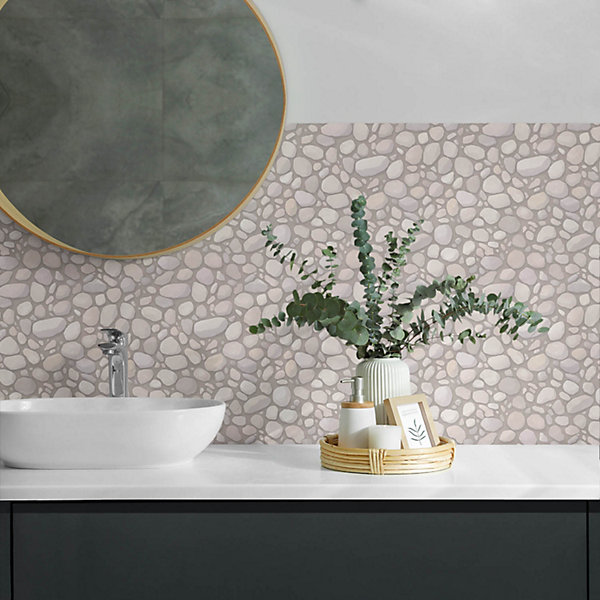 Panneau Mural TV Wallfluent 120x60 cm Texture De Mur En Pierre 1 pièce