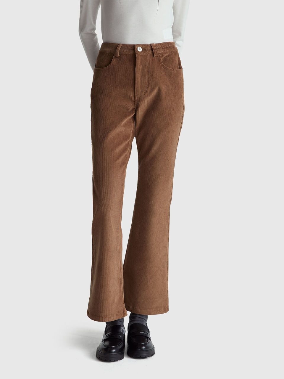 Corduroy bootcut trousers