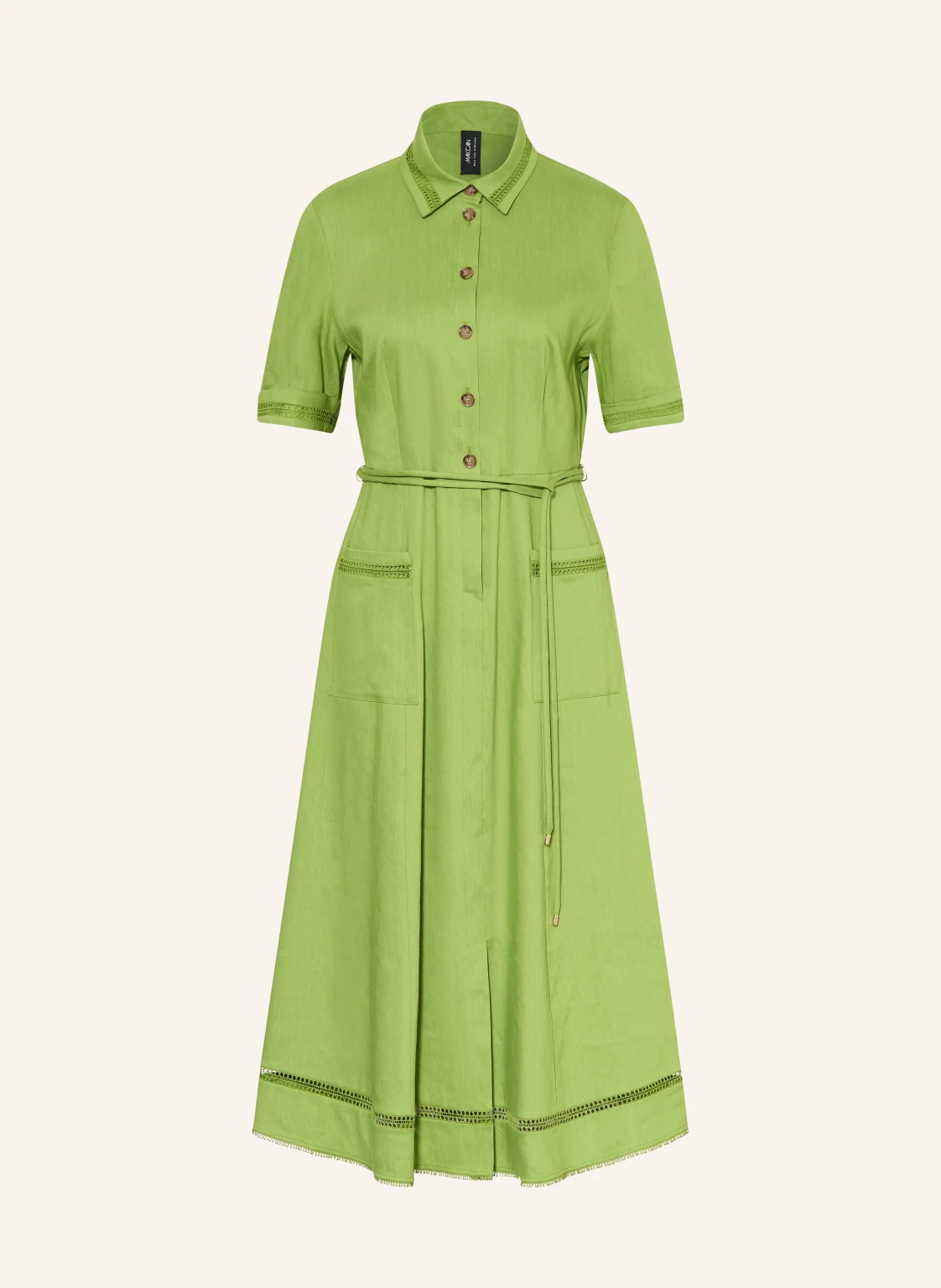 MARC CAIN Hemdblusenkleid mit Leinen und Spitze