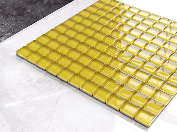 Mosaïque en verre sur filet pour salle de bain ou cuisine 30 cm x 30 cm - Sunflower