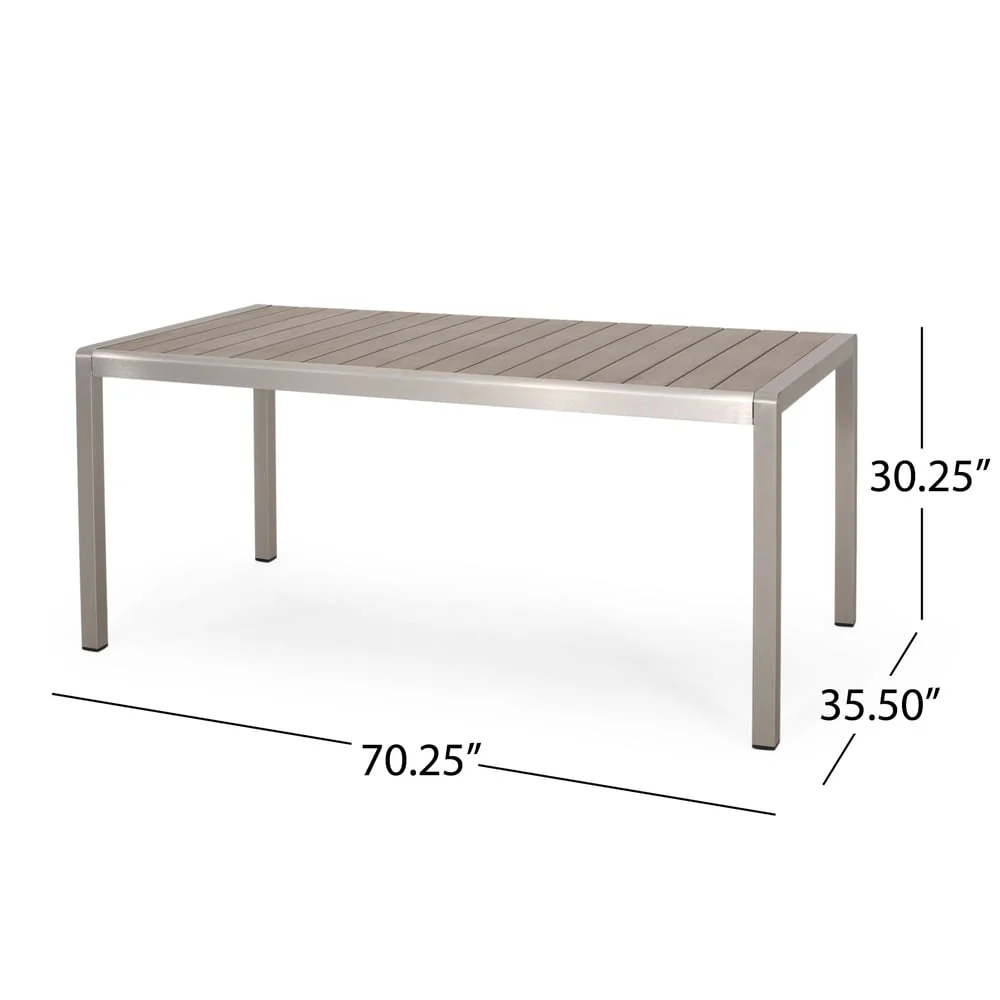 Cape Coral Faux Wood/ Aluminum Outdoor Picnic Table And Bench Set by Christopher Knight Home