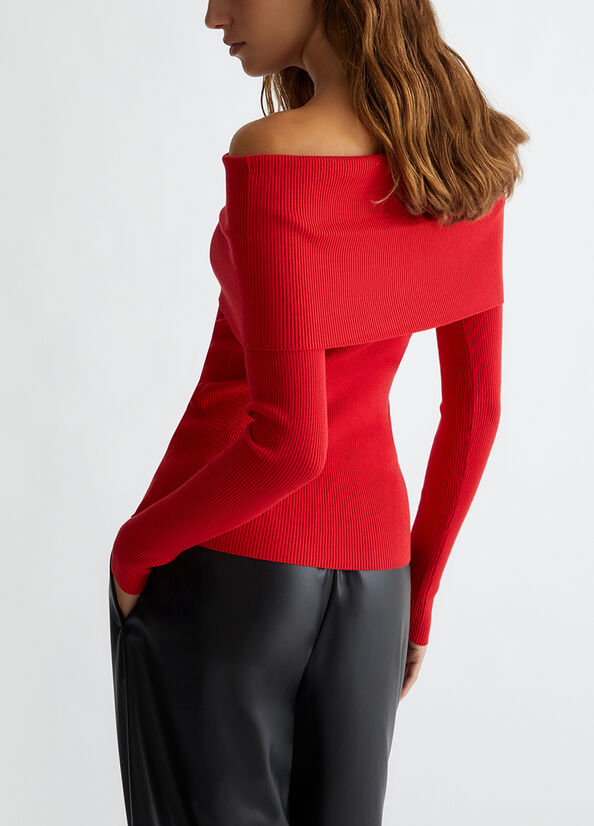 Maglia con scollo bardot