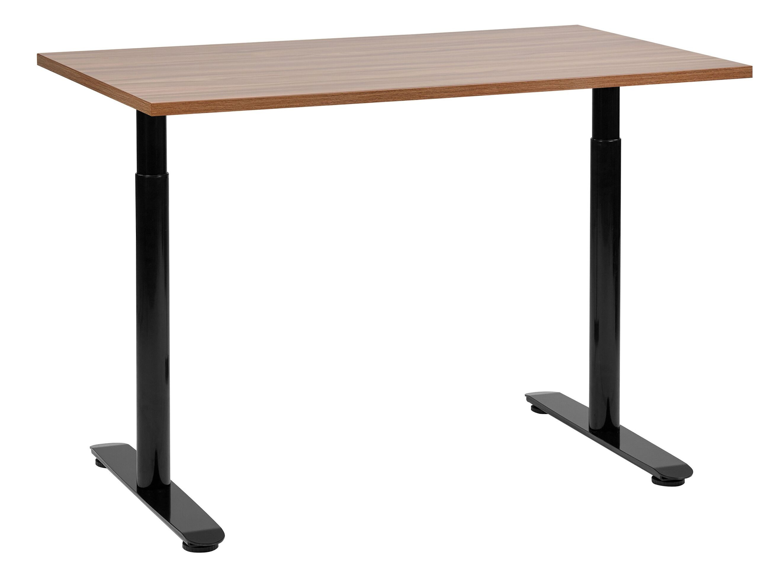 Biurko regulowane 120x72 cm ciemne drewno z czarnym