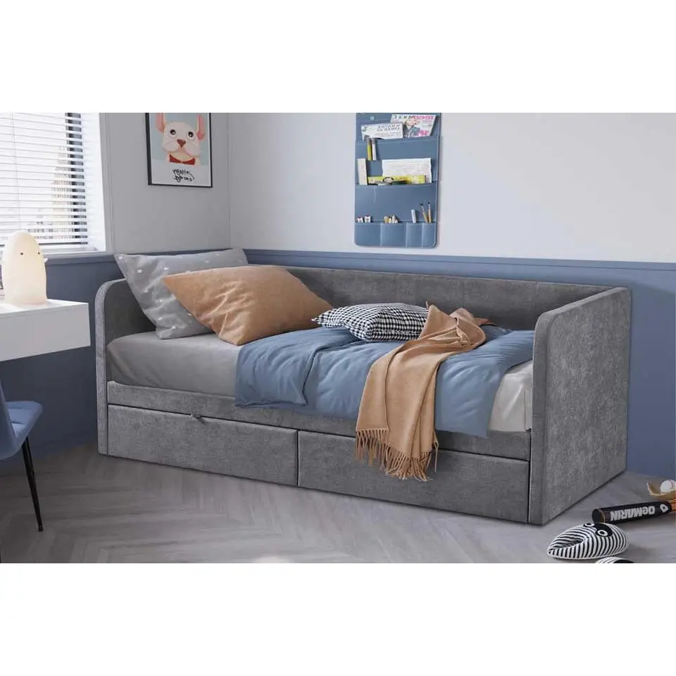 Kajuitbed Parma - 90x200cm - met 2 lades - grijs
