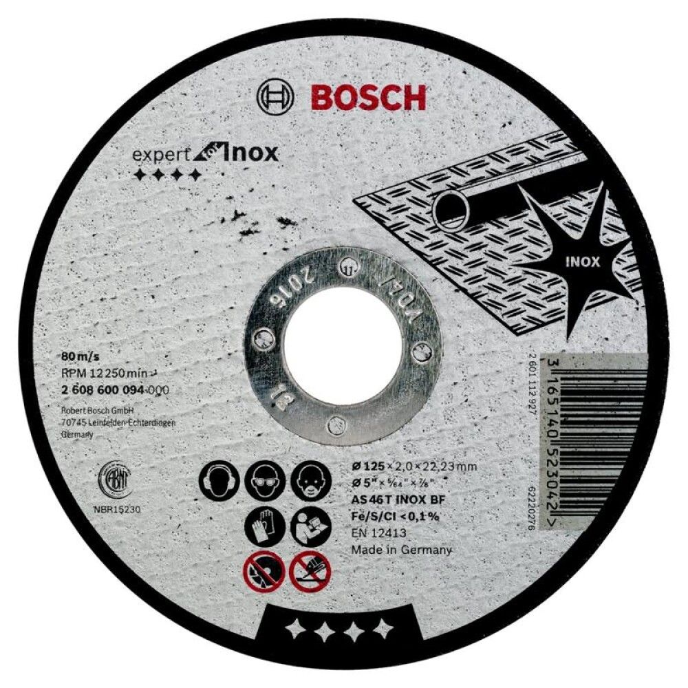 KAPPESKIVE BOSCH INOX 125X2MM BOSCH