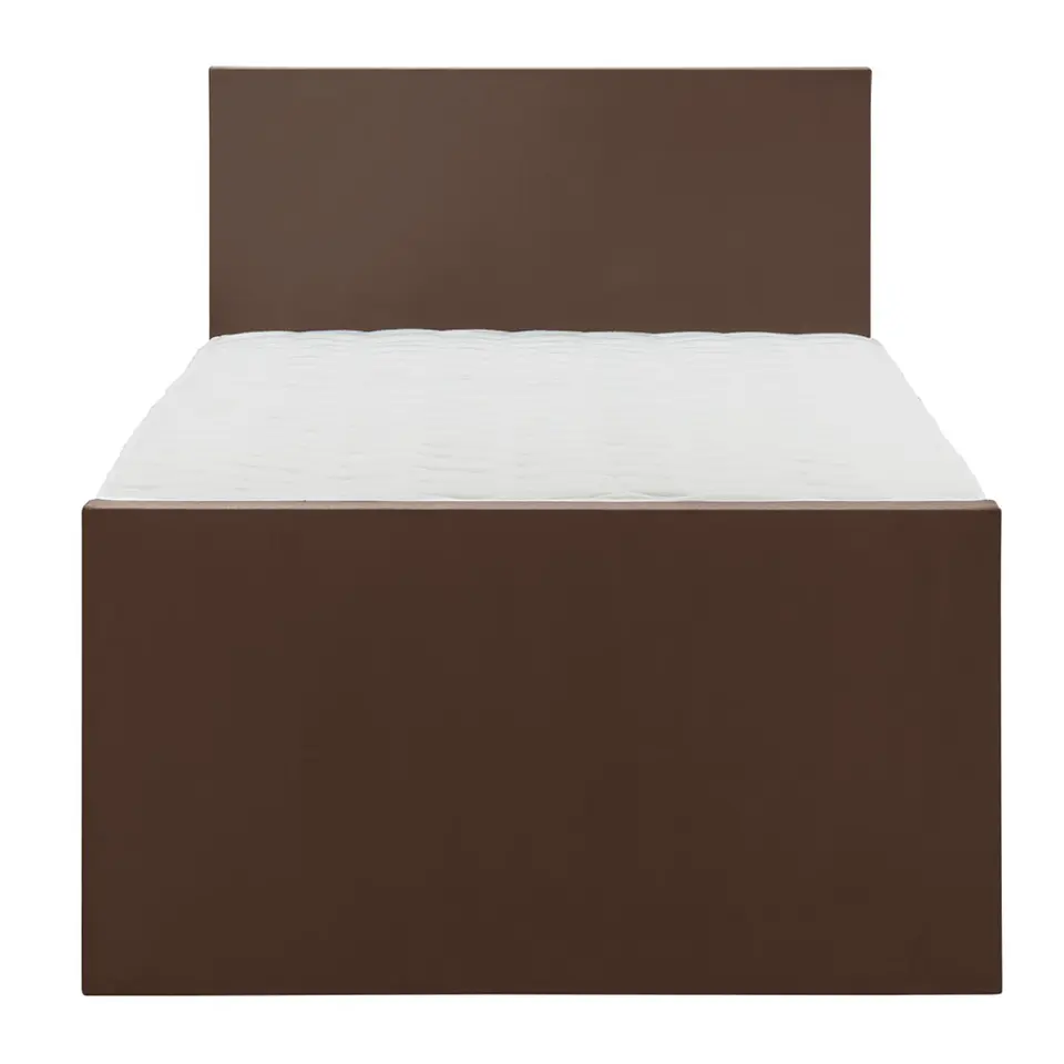 Boxspring met voetbord Liv egaal - bruin - 120x200 cm - vierkante poot