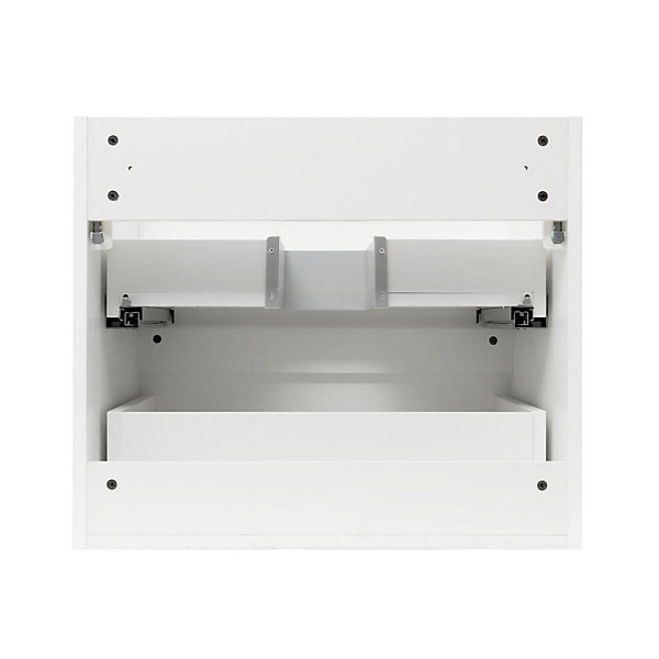 B-Way 59x50x45 cm meuble de salle de bain suspendu 2 tiroirs avec lavabo en céramique, blanc brillant (BWAY260WU1BI)