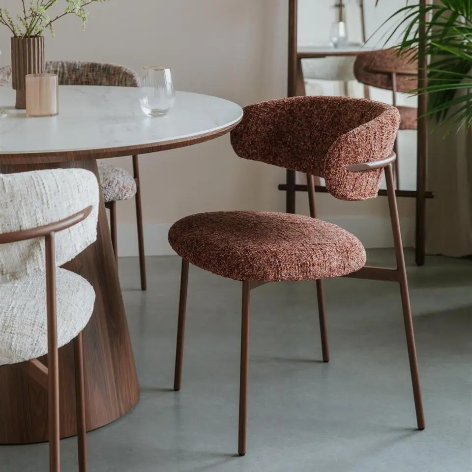 Eetkamerstoel Terra Stof - 57,5x57x78,5cm - Claes - Set van 2