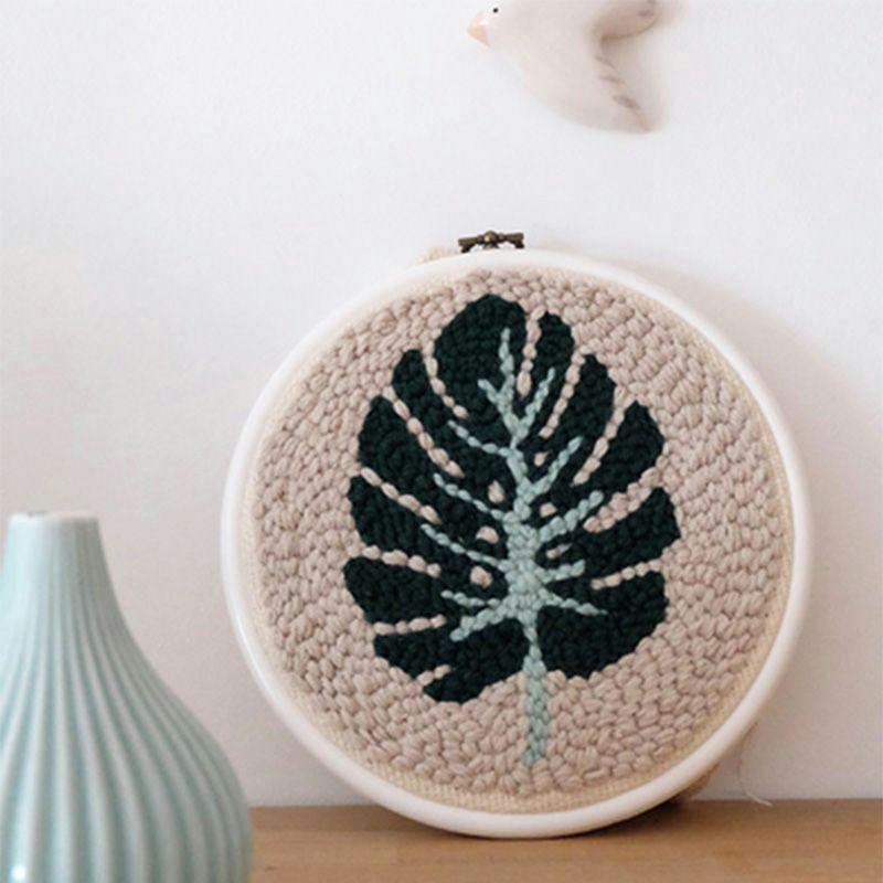 DIY - Coffret punch needle feuille tropicale D20cm