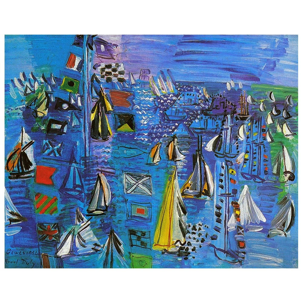 - Tableau impression sur toile Régates à Cowes Raoul Dufy 50x60cm