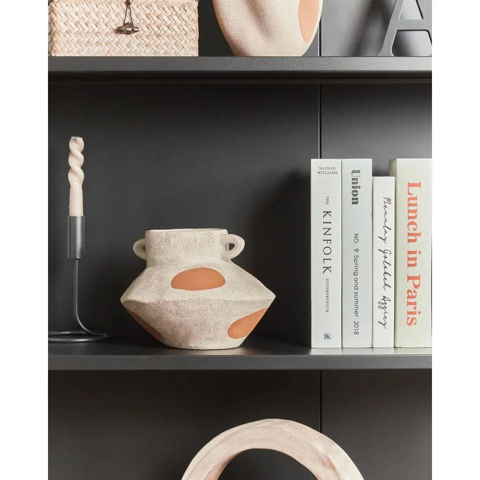 ALOSIDAE - Bloemenvaas - Lichtbeige - 19 cm - Steengoed