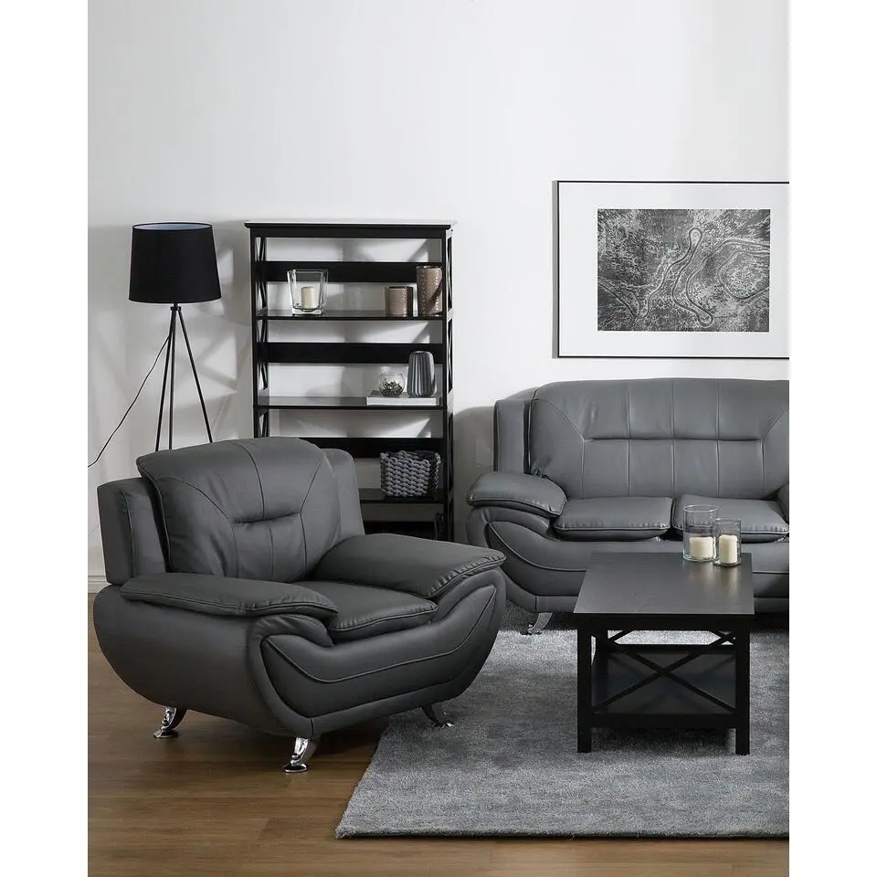 LEIRA - Fauteuil - Grijs - Kunstleer