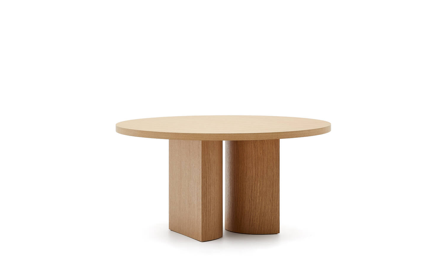 Kave Home - Ronde tafel Nealy van eikenfineer met een natuurlijke