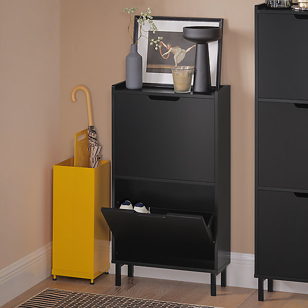 Armoire à Chaussures avec 2 Abattants Meuble d'Entrée, FSR151-SCH, SoBuy