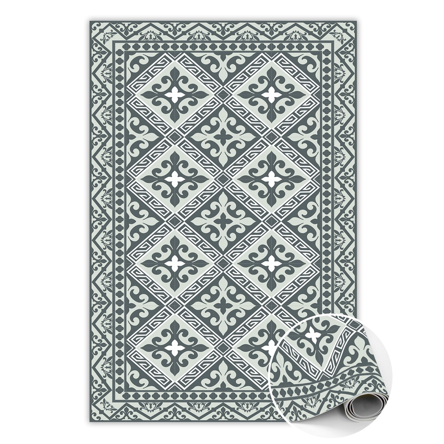 Dywan winylowy Dywan 60x90 cm - geometryczny wzór kwiatów