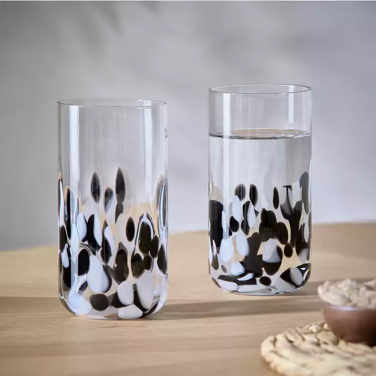 Habitat Confetti Set of 2 Hi Ball Glasses