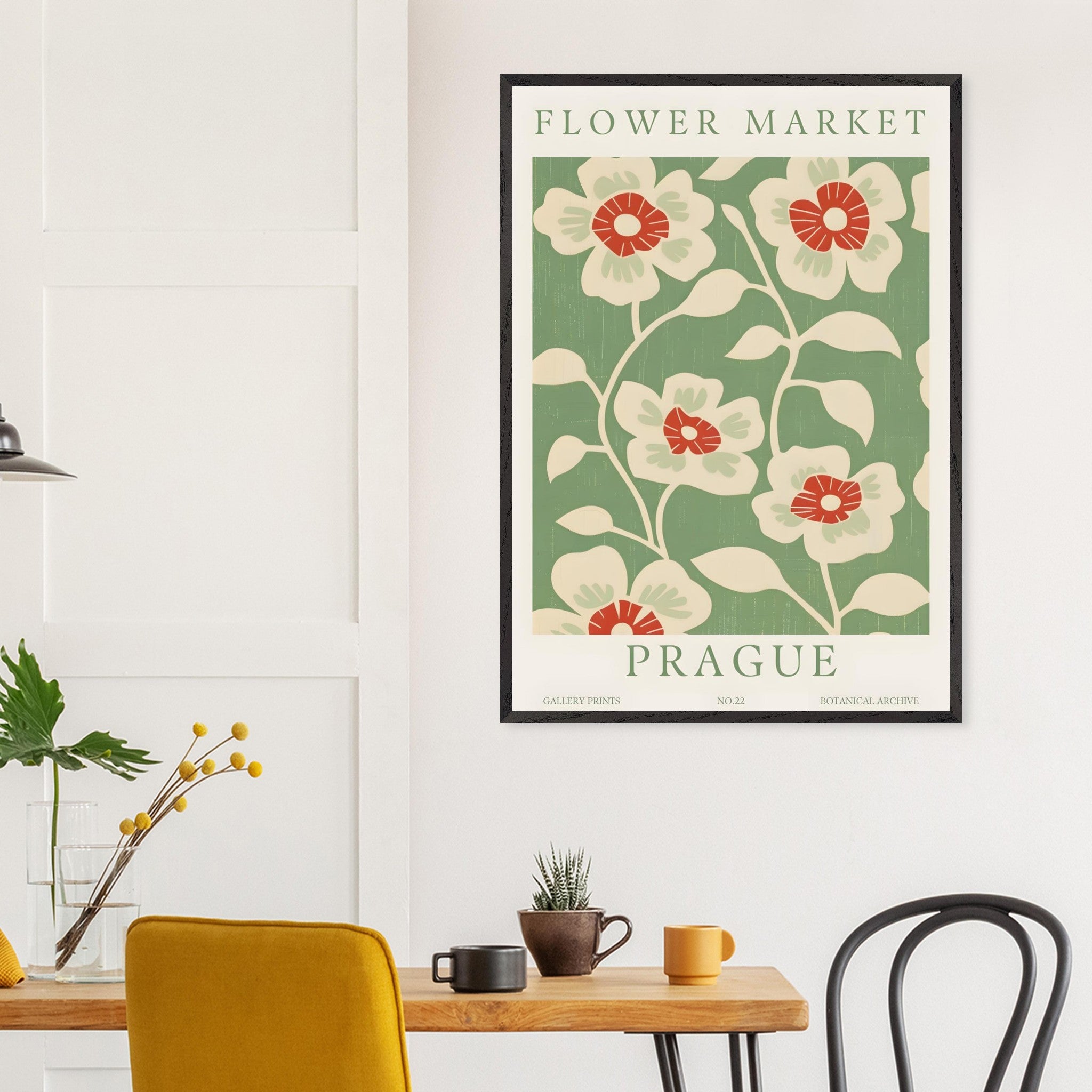 Artfulprints Poster Flower market - Prague I  - 70x100 cm - Meerkleurig