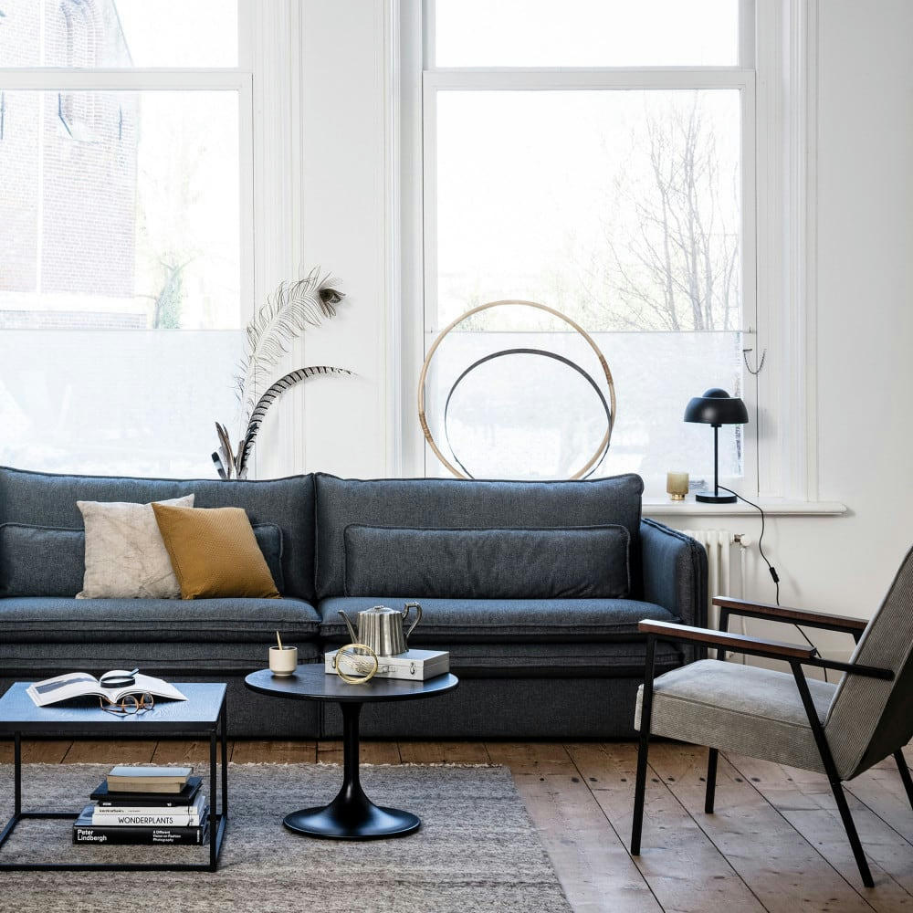 SALLY - Fauteuil en velours côtelé et métal gris clair